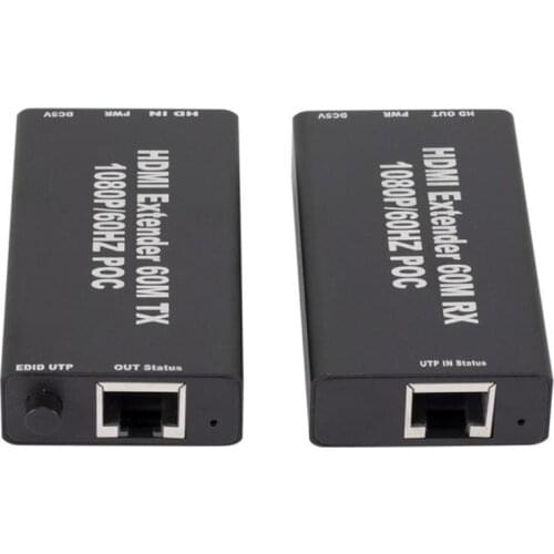 HDMI-compatible Cable Extender HDMI Single Network Cable 60 Meters Without Delay Transmission 1080P HD HDMI to Rj45(EU/US Plug)