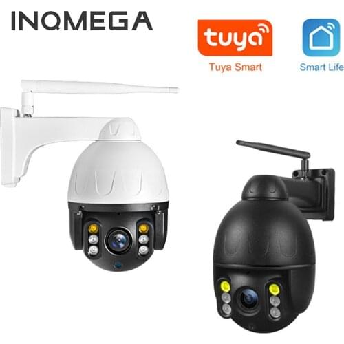 INQMEGA Tuya Camera WIFI PTZ Dome 1080P 4X Digital Zoom IP67 Waterproof Outdoor Wireless Security Video Surveillance Smart Life