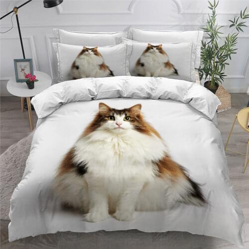 Pets Bedding Set Duvet Cover Set Quilt Covers Sets Comforter Case Full Twin Single Double Size 3D Cat Bed Linen