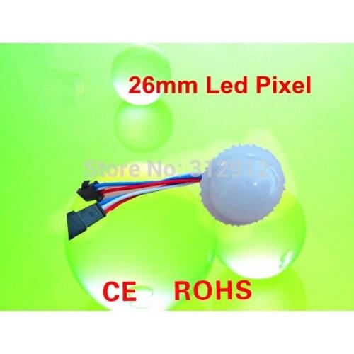 Addressable 26mm WS2811 LED pixel module;3pcs 5050 SMD RGB LED,DC12V input;frosted cover;0.72W