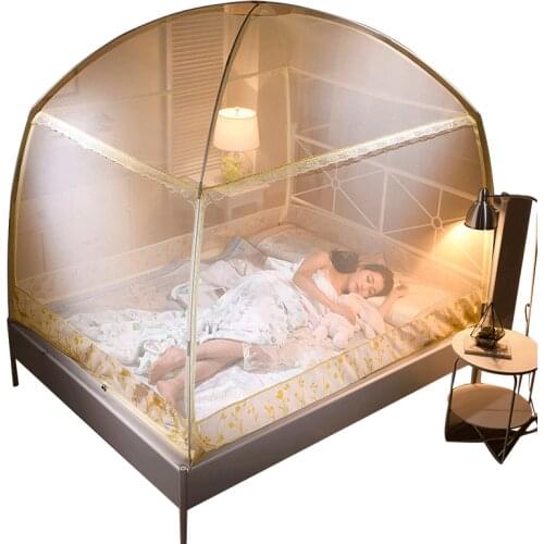 Mongolian yurt mosquito net 1.8m bed 1.5 double household encryption thickening three open doors 1.2 meters bed sheet people