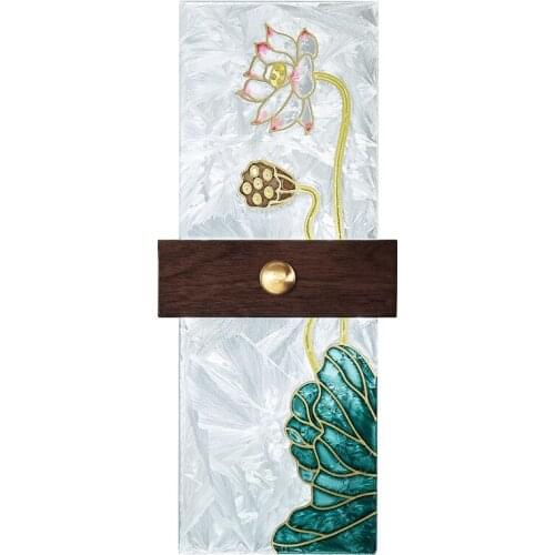 Chinese style wall lamp living room background wall lamp solid wood enamel Chinese style aisle bedroom bedside led lamp