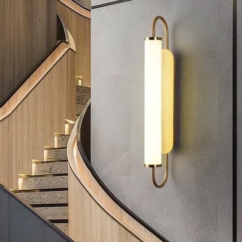 New post-modern living room long wall lamp light luxury bedroom bedside lamp mirror front lamp stairway wall lamp