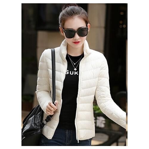 New Short winter Slim Thin Warm Coat girl down Light White Duck Down jacket Thin cotton Coat Elegant warm Outwear down jacket