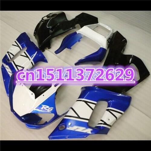 Fairing kit for YZFR6 98-02 YZF R6 98 99 00 01 02 white black blue YZF600 R6 1998 99 00 01 2002 ABS fairing parts-Dor D