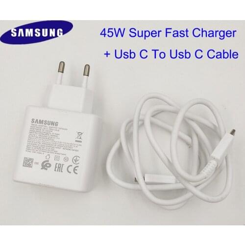 EP-TA845 Original SAMSUNG 45W USB-C Super Adaptive Fast Charger Type C Cable For Galaxy S21 S20 Note 20 Ultra Note 10Plus/10+ 5G