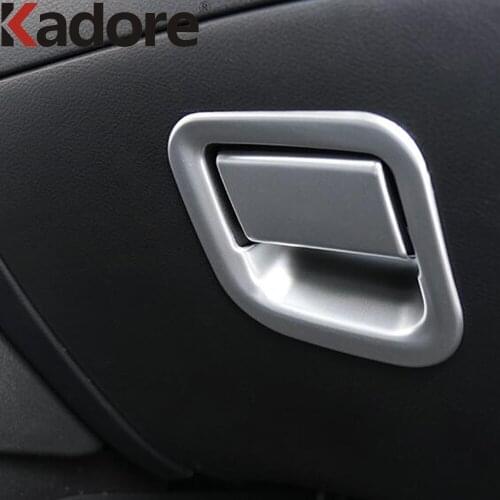 Car Interior Front Glove Storage Box Handle Cover Trim For Nissan Sentra Bluebird Sylphy Almera 2020 2021 Carbon Fiber 2pcs LHD