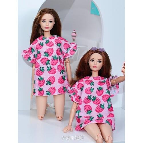 Strawberry dress princess skirt clothing outfit For 1/6 BJD Xinyi FR ST Barbie Doll / 30cm doll clothes