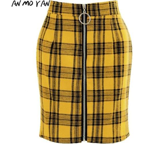 Пн Ян/安末言 Plaid Pencil Skirts