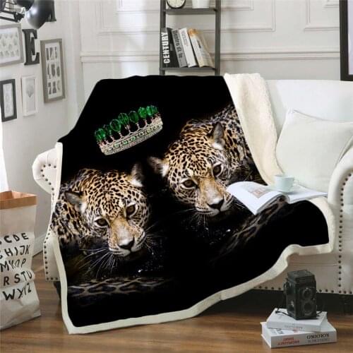 Tiger/lion 3D Bedding Outlet good quality Blanket Sherpa Blanket Plush Velvet Warm Sheet Cartoon Office Nap Blanket style -002