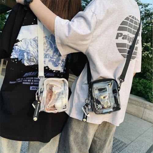 Simple Transparent Pvc Messenger Bag Woman Designer Zipper Square Womens Shoulder Bag Fashion Street Messenger Bags Women 2021