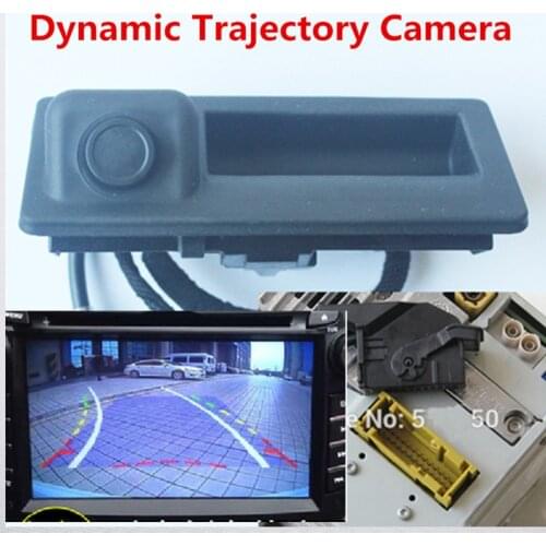 RGB Handle Rear View Reversing Camera for VW Jetta MK5 MK6 Tiguan Passat B7 RNS510 RNS315 Dynamic Trajectory Trunk Handle