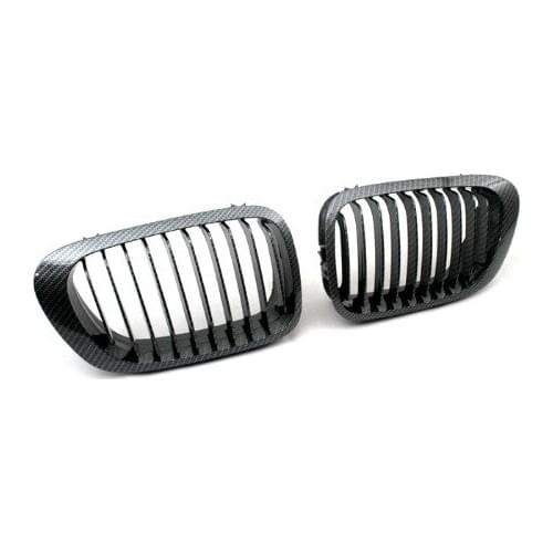 Carbon Fiber Style Sport Front Grille Replacement For BMW E46 3 Series Coupe (Pre-Facelifted)