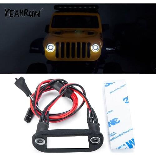 YEAHRUN Front Light Lamp LED Headlight Bright Set for Axial SCX24 AXI00002 1/24 RC Crawler Car Model Upgrade Parts