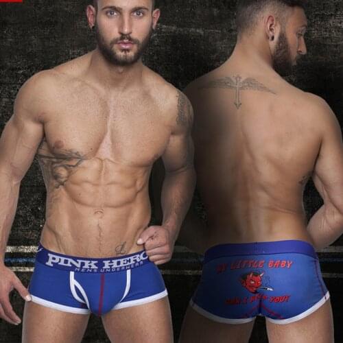 High quality Underpants Cool Cartoon Printing U Bag Man Flat Foot cueca mens boxer underwear men cotton male panties