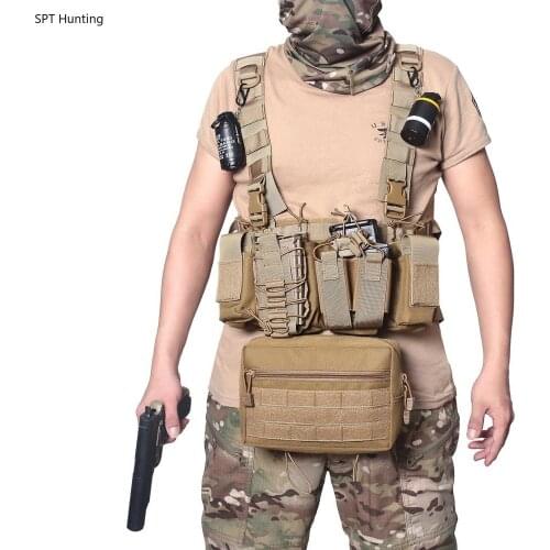 Outdoor Sport Assault Tactical Chest Rig Vest Utility EDC Pouch Military Magazine Pouch Shooting Hunting Combat Molle Radio Vest
