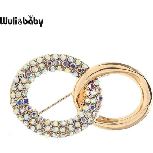 Wuli&baby Rhinestone Link Cable Brooches Women Unisex 2-color Beauty Party Office Brooch Pins Punk Style Gifts