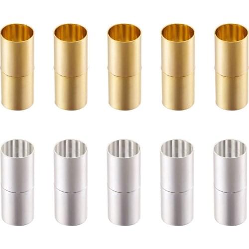 10Set Brass Magnetic Clasps Column Shape Clasp Fit Leather Cord Bracelet Necklace Connectors DIY Jewelry Making Findings 25x10mm