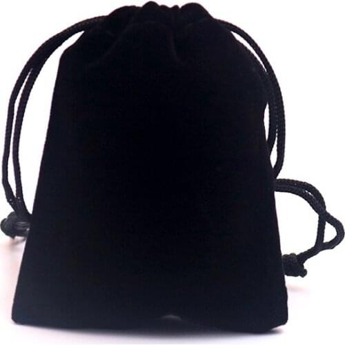 100pcs/lot 9x12cm Black Velvet Bags Small Jewelry Bag Favor Charms Jewelry Packaging Bags Velvet Drawstring Pouch Gift Bag