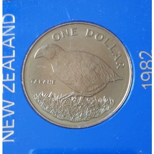 1982 New Zealand 1 Dollar 38mm Commonwealth Coins Old Original Coin Collectible Edition 100% Real Random Year