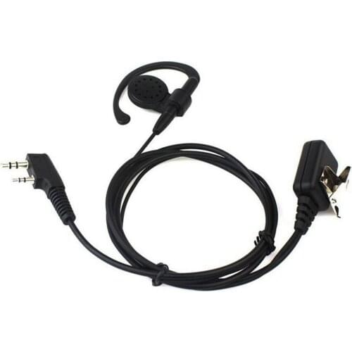 2-PIN Ear-Hook Radio Earpiece Headset With Big Collar Clip PTT for Kenwood Puxing Wouxun Baofeng Two Way Radio