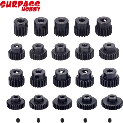2pcs/lot Surpass Hobby 48DP 13T-41T Steel Pinion Gear Compatible With 3.175mm Shaft Motor For 1/10 Rc Model Car Truck Buggy HSP