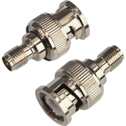 2 Pieces RP SMA Female to BNC Male Nickel plated RF Coax Connector Adapters Straight