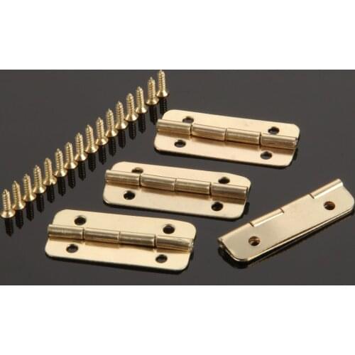 4Pcs Vintage Wooden Box Decorative Hinges Furniture Hinges Box Door Butt Decorative Small Hinge For Cabinet Drawer With Screws