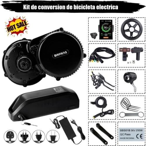 48V 750W BBS02B BBS02 Bafang mid drive electric motor kit with New 48V 13Ah 17.5ah down tube battery + charger