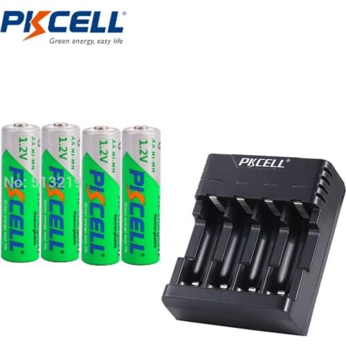 4x 2200MAH Low Self Discharge AA Rechargeable Batteries +Smart Charger Fast Charging For 4pcs AA/AAA NICD/NIMH Battery
