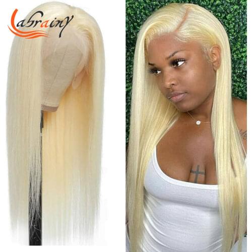 613 Colored Hd 13x4 Lace Frontal Wig Lace Front Human Hair Blonde Straight Wigs Nature Hairline Baby Hair For Full Black Women