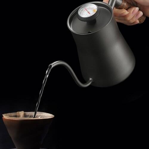 650ml Coffee Maker Hand Coffee Pot Household Hanging Ear Pot Mini Stainless Steel Drip Type With Thermometer Coffeeware Tools