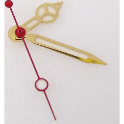 Gold Coated Automatic Watch Hand Set fit NH35 ANH36A MIYOTA 8215 821A MINGZHU 2813 red second hand