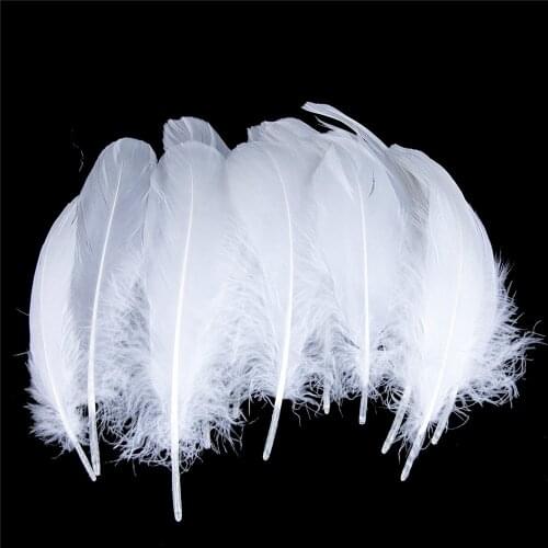 White Genuine Nature Goose Feathers for crafts plumes 5-7inch/13-18cm DIY Jewelry Making Clothing Accessories Wedding decoration