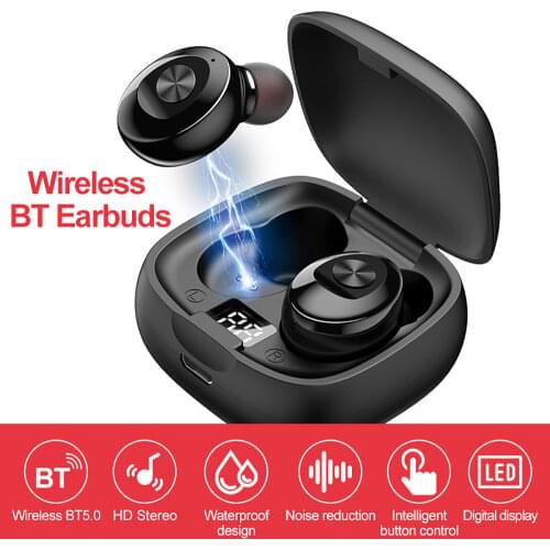 Digital Display Wireless Bluetooth Earbuds Bluetooth 5.0 Binaural Call Touch Control Waterproof Earphones 350mAh Long Standby