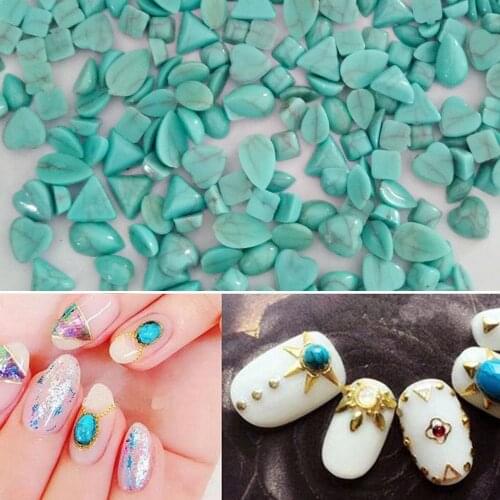 Turquoise Water Droplets/Horse eye/Hearts Design Acrylic Drilling 3D Nail Art Decorations Glitter Rhinestones Jewelry Accessorie