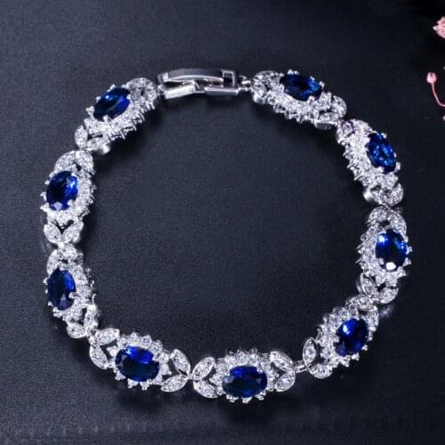 S925 Sterling Silver Bracelet Sapphire Emerald Gemstone Bangle Fashion Luxury AAA Zircon Bracelet Engagement Wedding Jewelry