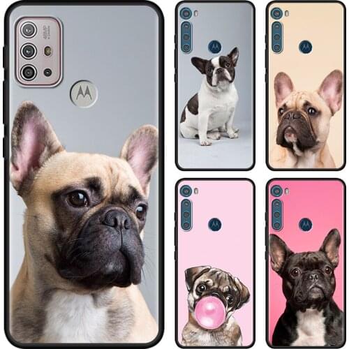 Black Case For Moto one fusion Hyper Edge G9 G8 Plus play power g30 e6s Edge 20 Lite G60 G50 G30 G40 Fusion French Bulldog Dog