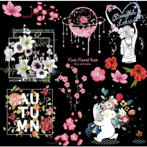 Pulaqi Flower Clothing Stickers Iron On Transfers For Clothing Women Dress Applique Patches On Clothes Ironing Applications