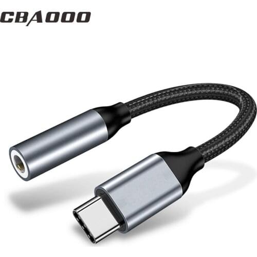 CBAOOO Type C to 3.5mm Jack Earphone Cable USB Type-C 3.5 AUX Headphone Adapter for Huawei Mate 10 P20 Xiaomi Mi 6 6X Mix 2s