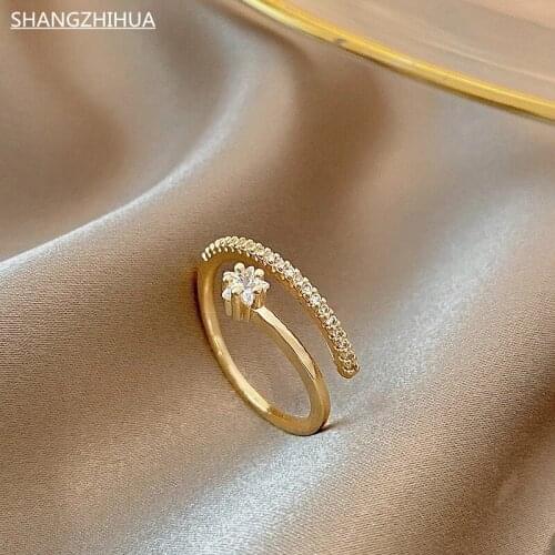 SHANGZHIHUA South Koreas new popular style 2021 new ring, simple design sense, fashion woman for ring party jewelry gifts