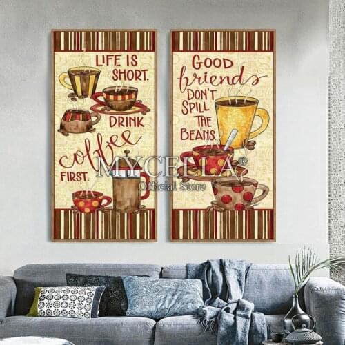 Cartoon coffee cup 5D Full diy Diamond Painting Diamond Mosaic African Girl Black woman Embroidered Cross Stitch Wall Stickers