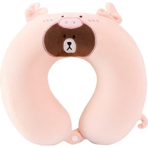 Stuffed memory foam U pillow plush pillow for gift