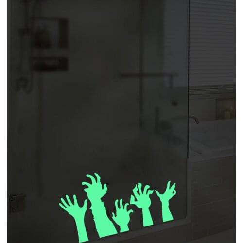 Five Hands Luminous Wall Sticker for Kids Rooms Toilet Glass Porch Wall Decals Glow in the Dark Peel & Stick Creative Art Mural