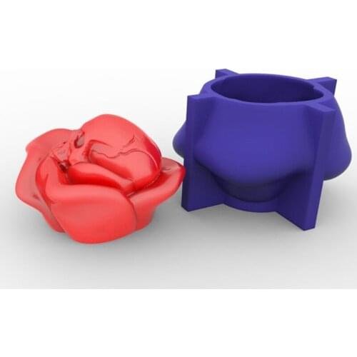 Small Size Rose Flower Skull Shape Silicone Mold for DIY Decoration Making Soap Candle Melt Resin Polymer Clay B03B