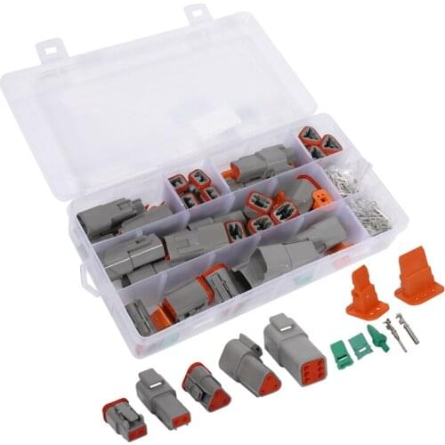 New 250Pcs Deutsch DT Series Waterproof Wire Connector Kit DT06-2/3/4/6S DT04-2/3/4/6P Automotive Sealed Plug with Pins Box