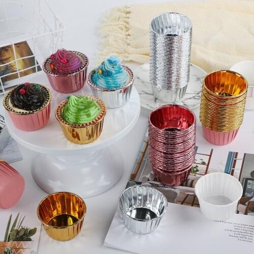 50pcs/lot Disposable Oil-proof Baking Cake Paper Cup High Temperature Resistant Muffin Cup Baking Cake Topper Cup Paper Holder
