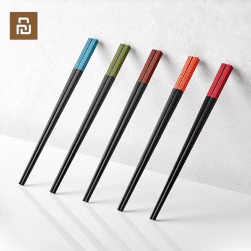 Youpin Yiwuyishen Rainbow Meal Alloy Chopsticks 5 Pair Stylish Beautiful New Materials Eliminate Mold Household chopsticks