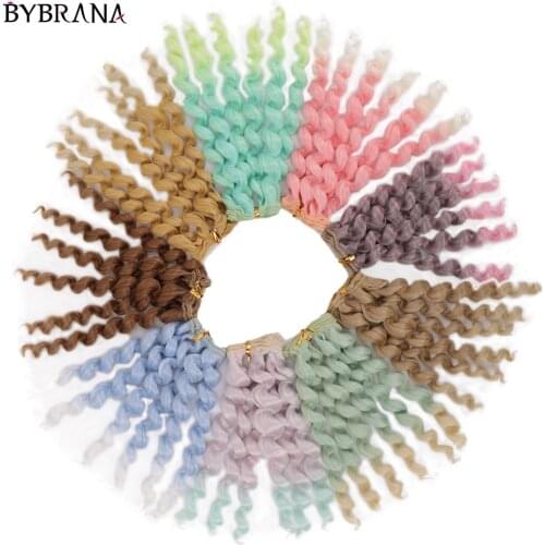 Bybrana 20cm*100cm BJD Wigs Black Gold Brown Silver Color Short Curly Hair for 1/3 1/4 1/6 Dolls DIY