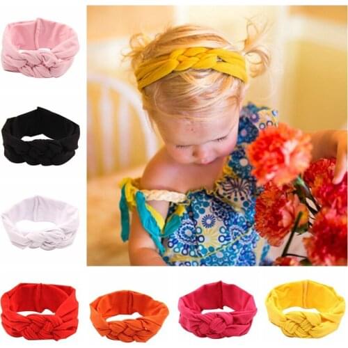 70pcs/lot DIY Simple Multi Fabric Chinese Knotting Head Bands Baby Bunny Ears HeadBands Hair Styling Tools Accessory HA1543